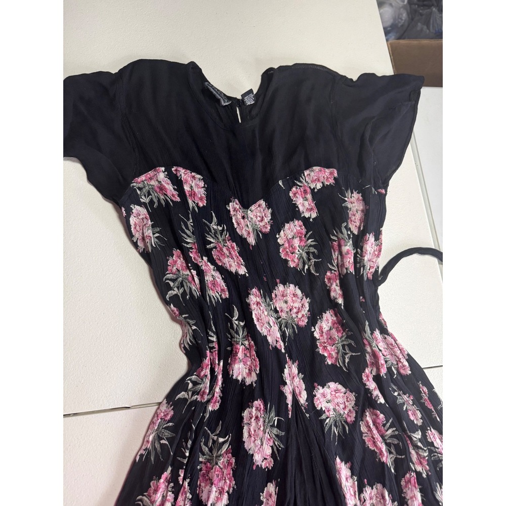Starina Black Floral Maxi Vintage Dress - Picture 4 of 16